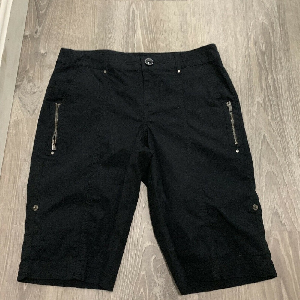 Style & Co Petites Shorts 4P Black Walking DD50